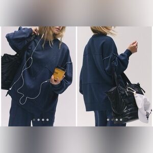 Free People Navy Blue Sweatshirt